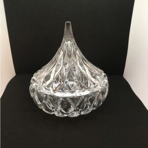 Elegant Clear Crystal Decorative Jar. Candy Dish, Crystal Hershey's Kiss